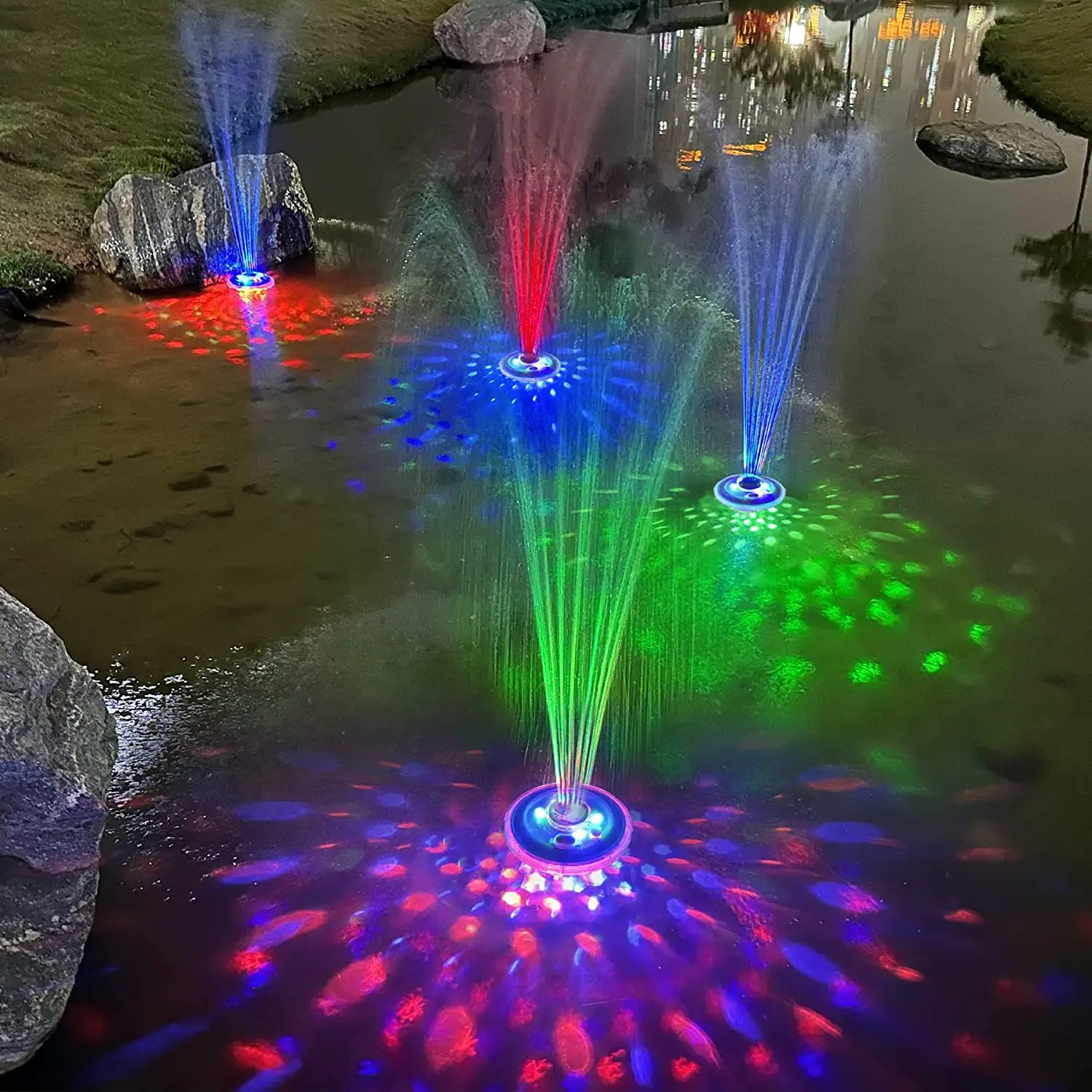 Colorful LED Pool Fountain Light Show used in Pool, Ponds, Spas and Hot Tubs