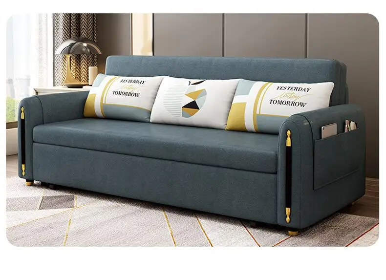Hot selling luxury sofa bed furniture technical cloth fabric upholstered folding sofa bed with storage function