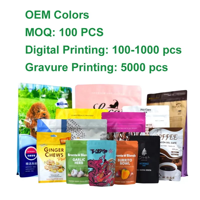Wistac Factory Custom Printing Resealable Proof Stand up Pouch Packaging 3.5g/7g/1oz Aluminum Plastic Mylar Bag With Zipper