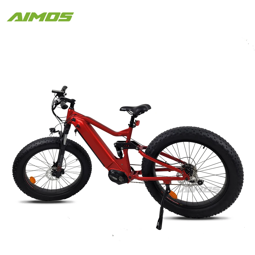 48V 1000W fat tire ebike electric mountain MTB snow beach cruiser with mid Bafang drive motor and full suspension for wholesale