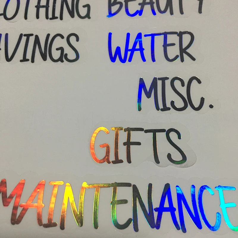 Customized reflection rainbow Holographic laser clear  decal sticker   sheet