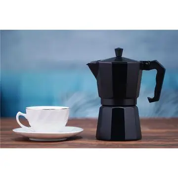 Pengrui Black Aluminum Moka Coffee Machines 3 Cup Espresso / Moka Stovetop portable Coffee Maker