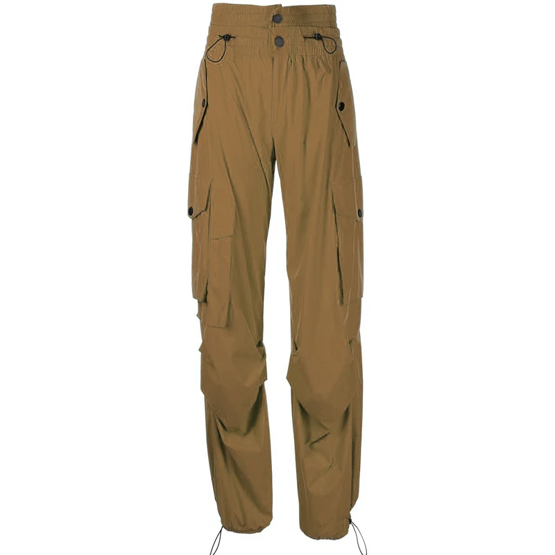 custom logo wholesale 2022 fashion baggy multi pockets casual plus size  clothes women cargo pants