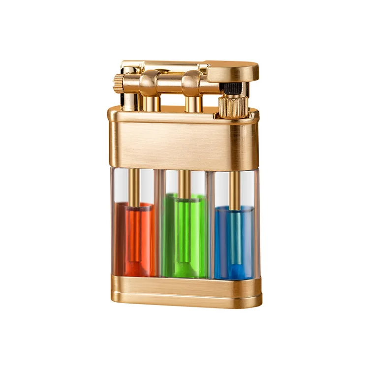 New transparent oil silos vintage kerosene lighter retro Grinding wheel gift lighter