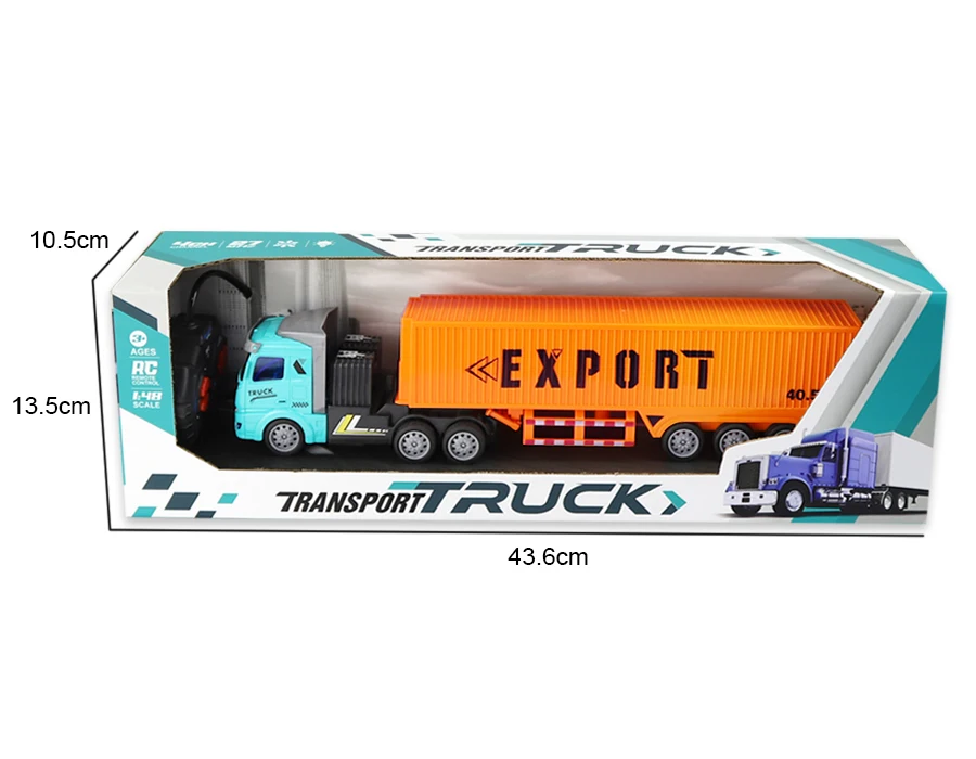 New Arrival 4CH Remote Control Car 1:48 Light RC Container Trailer Car Cheap Container Truck Toy For Kids