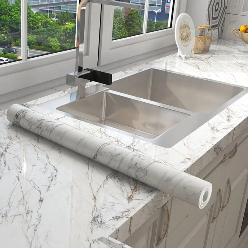 Kitchen Sticker Wallpaper Waterproof And Oil-proof Self-adhesive Table Sticker High Temperature Resistant Thickened Wall Sticker