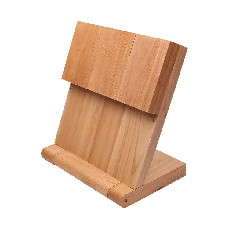 Fashion Modern Style Knives Block Bamboo Wood Kitchen Knife Holder Storage Rack Without Knives