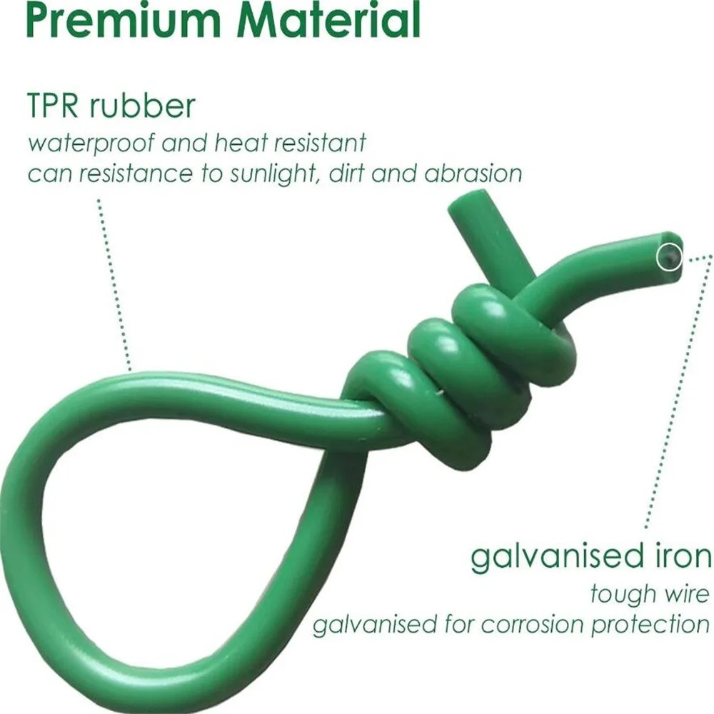 3.5mm x 20m Green Flexible Plant Tie Wire Soft Garden Twist Tie Bendy Tree Ties