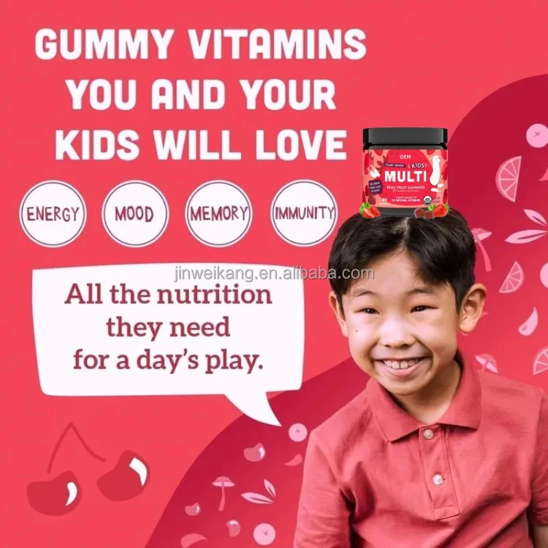 Real Fruit Gummy Vitamins for Kids No Added Sugar Cane Beta Carotenes Whole Food Multivitamin Vegan Toddler Gummies Plant Based