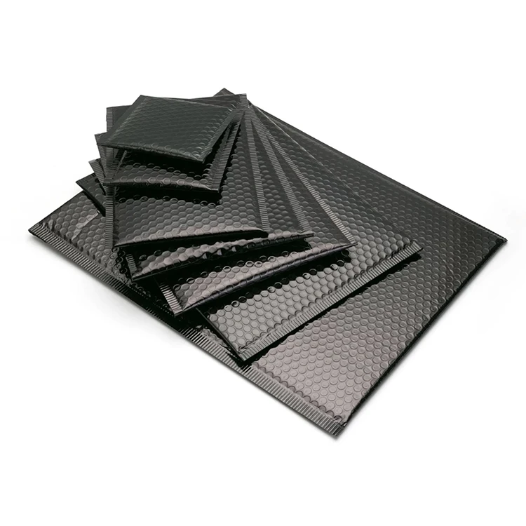 Custom print black bubble mailer bag foil bubble protection plastic bags a bulle aluminum foil bubble mail bag mailers