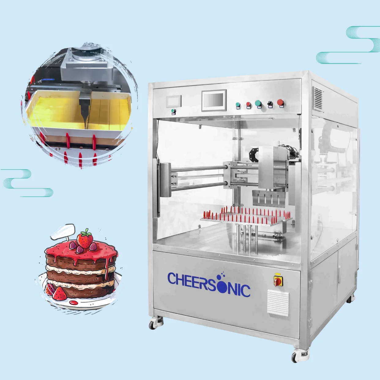 cake portioning machine ultrasonic cutting fresh and frozen sweets Brownie cutter machine