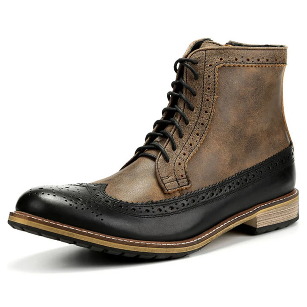 Custom Genuine Leather Soft Flat Leather Boot China Wholesale High Class Winter Boots Shoes for Men