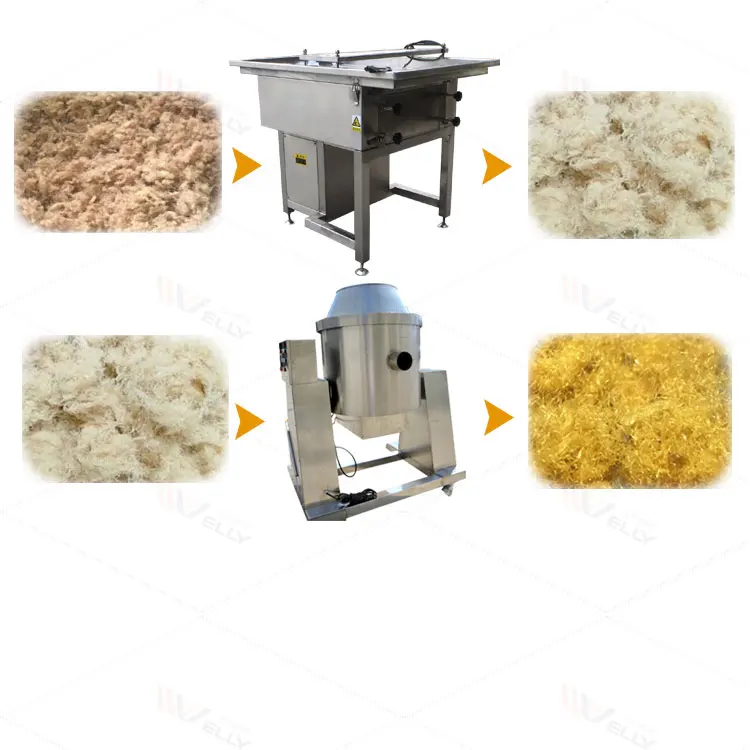Factory Supply Pork Beef Floss Shredder Frying Production Line Meat Floss Machine For Small Business
