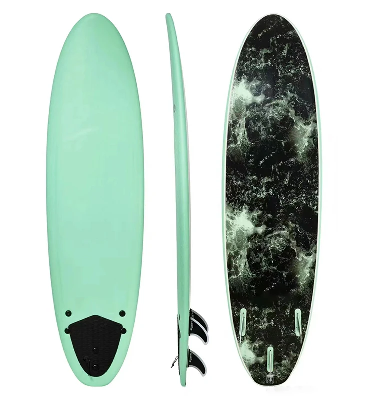 Wholesale Super Soft EPS Foam Surfboard Heat Laminating IXPE Soft Deck Surfboard For Beginner