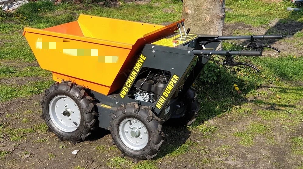 mini dump truck on tracks
