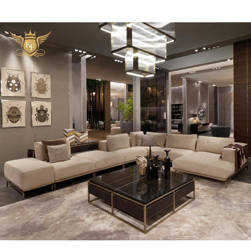 Direct Manufacturers Wholesale European Home Living Room Furniture Light Luxury Sofa Set Couches Sectional Sofa For Villa