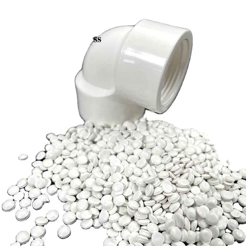 White Hard Rigid Upvc PVC raw material for bend pipe fitting pvc compound granules