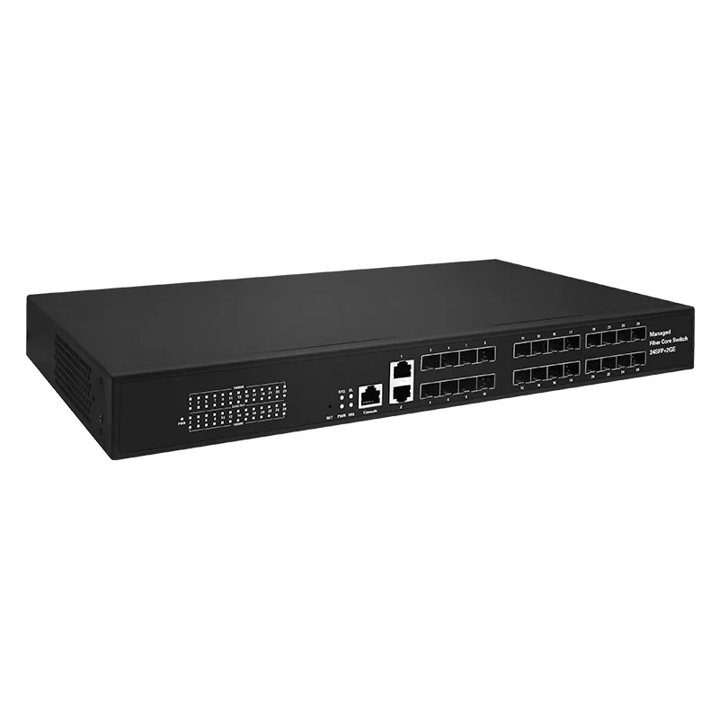 Gigabit 24 SFP 2 RJ45 Ports L2+ Fiber Optic Convergence Layer 2 Managed Switch Support Qos VLAN STP