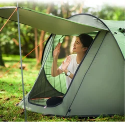 HongQiang Outdoor Camping Equipment Tents Quick Open Travel Camper Beach Fishing Wigwam With 2 Doors HQCM0014