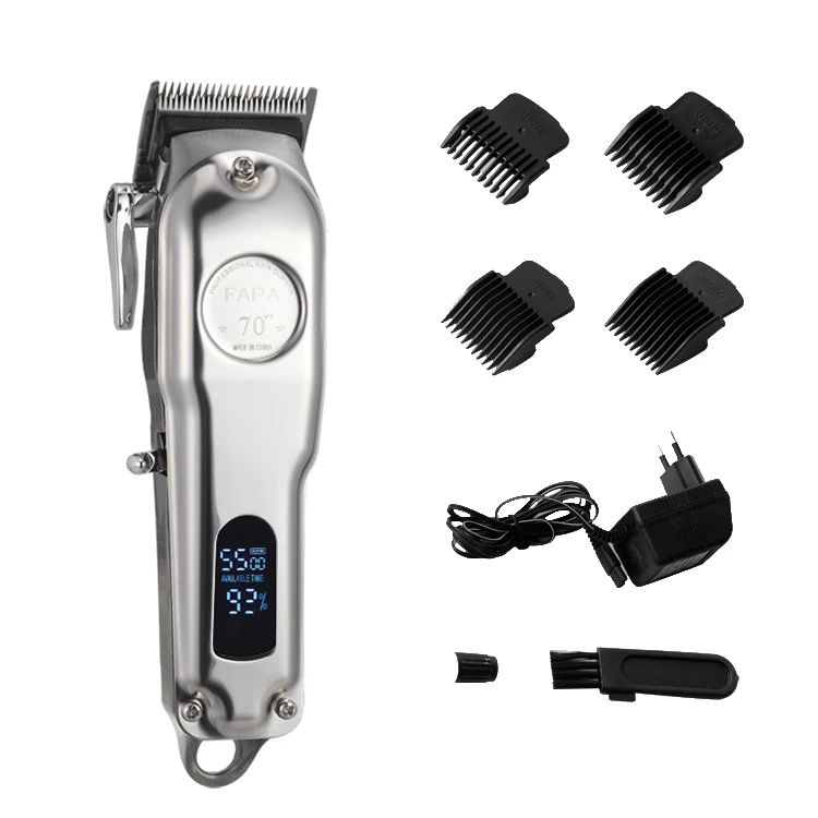 OEM All-Metal Hair Trimmer Cutting Machine LCD Screen Display Salon Cordless Professional Hair Clipper For Men Babber Shop