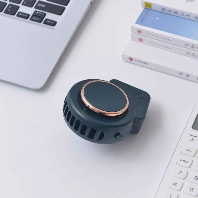 2023 summer  leafless without blade air cooler USB personal rechargeable neck fan