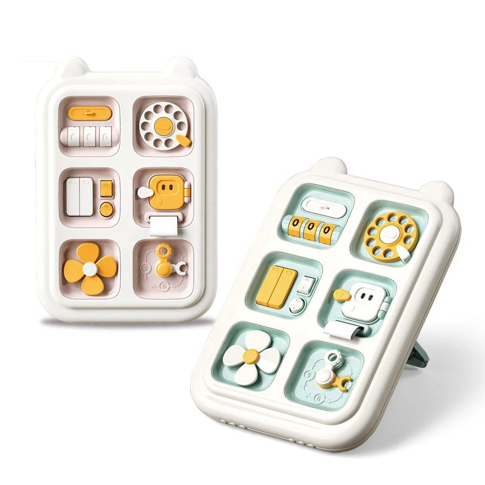 BGL 6 in 1 Multifunctional Busy Board Montessori Toy Developing Skill Sensory Board Fine Motor Skills Toy for Kids