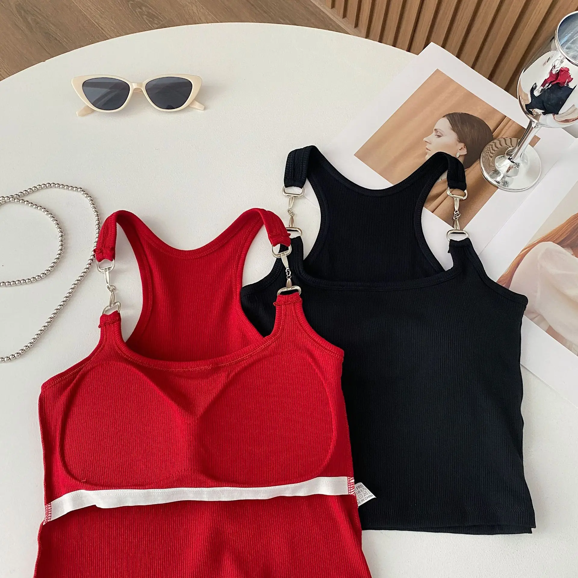 Hot Sale Summer Fancy One-piece wrapped chest beauty back basic simple sexy club camisole padded tank crop top