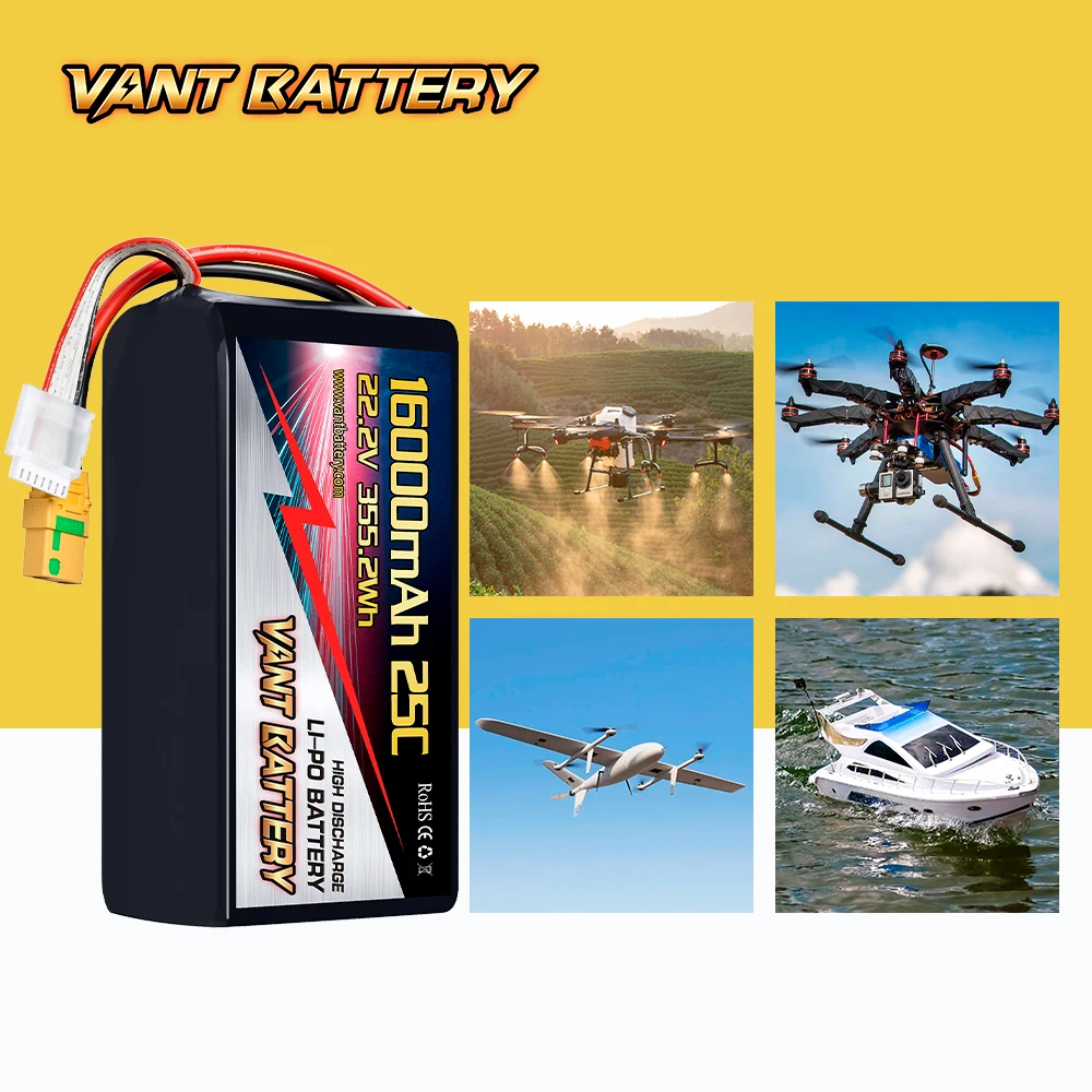 VANT light 6S lipo battery 16000mAh/10000MAH/22000mah 25C 22.2V for agricultural UAV/Multicopter /drone/Aircraft