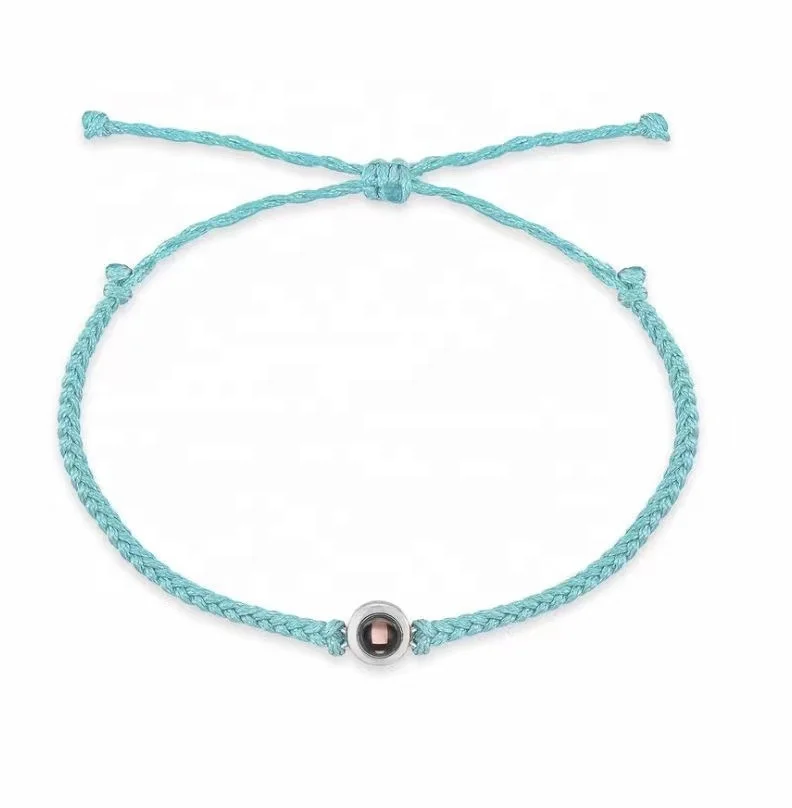 Projection Photo Bracelet Adjustable Rope Personalised Custom Picture Stainless Steel 18k Gold Couple Bracelets For Girl