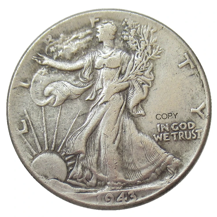 США 1943 P/D/S Прогулки Свобода Половина доллара Посеребренная репродукция декоративные памятные монеты на