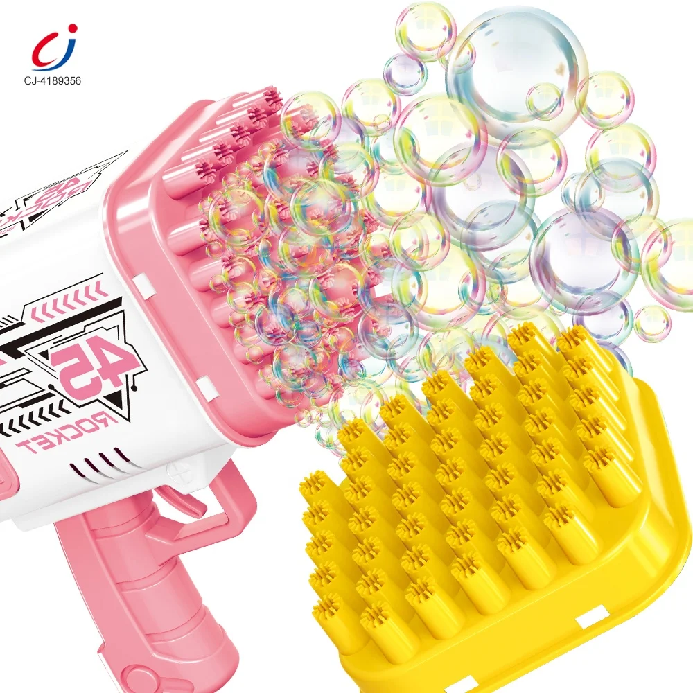 Chengji summer kids play game rocket launcher bubble machine 45 holes bazooka bubble gun outdoor toy