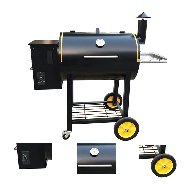 Открытый Сад Кемпинг барбекю бездымный Курильщик барбекю Портативный баррель лепешки гриль Wi-Fi для продажи с ПИД-регулятор