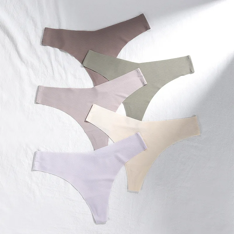 Western Hot Sale Sports Fitness Women Thong Ice Silk Seamless Yoga Panties Sexy Temptation Girls Triangle T Pants Thongs