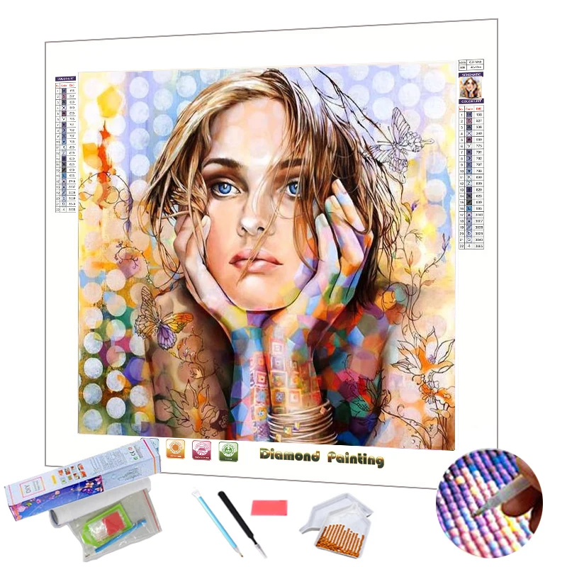 N-DP092 Naked Beautiful Chinese Girl Nudes Pictured Painting Full Drill Square Round