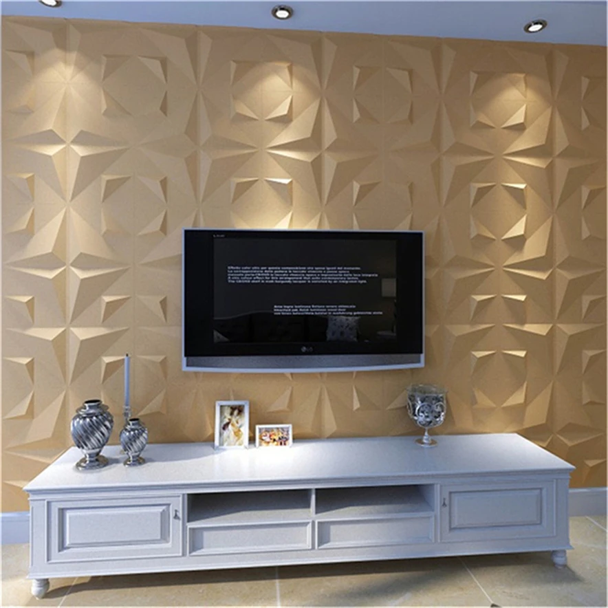 PVC Ceiling Gold Waterproof 3D Wallpaper Interior Panel Decorativo