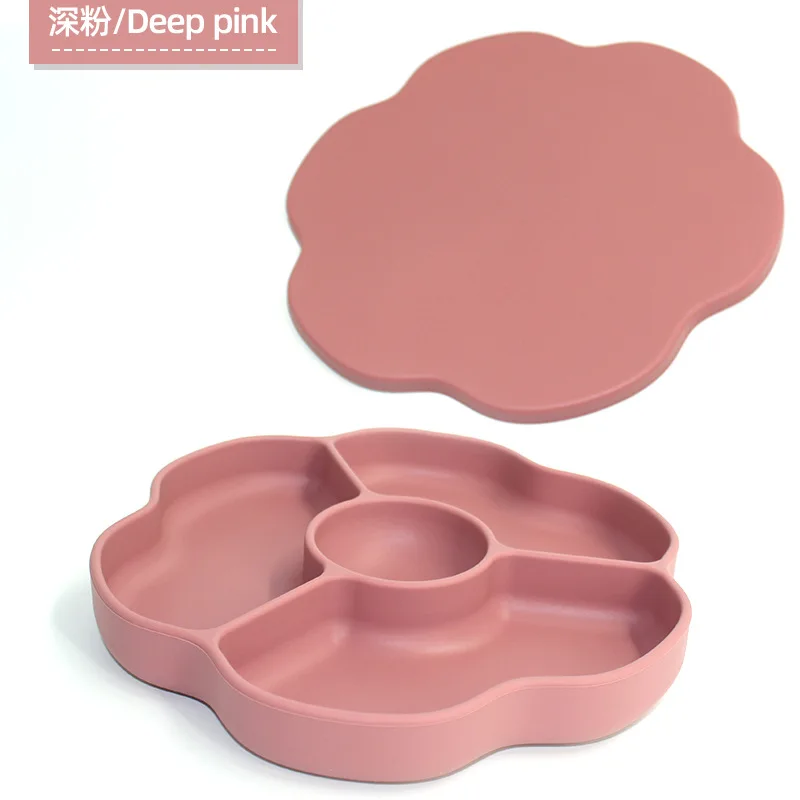 Safe Bpa Free Flower Natural Baby Silicone Feeding Plate
