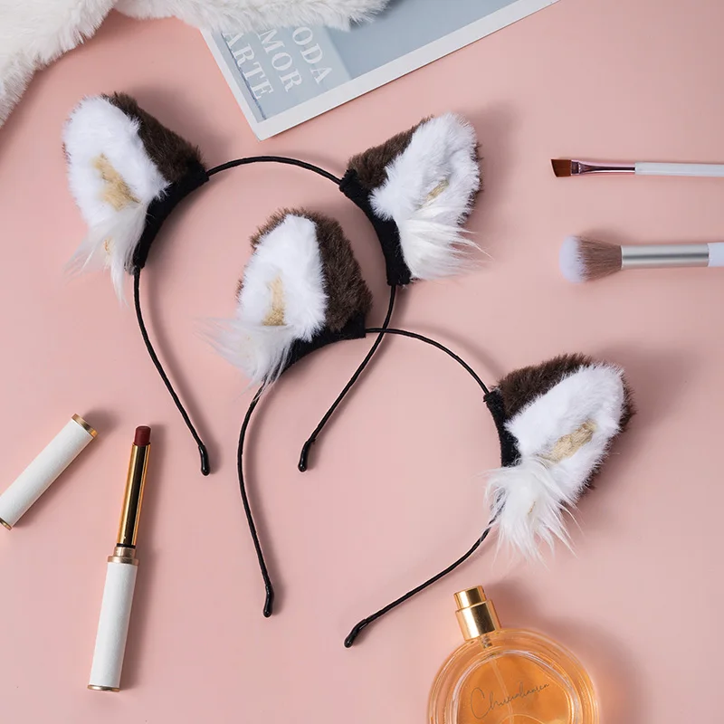 Low Price Fox Raccoon Ears Hairband Plush Bunny Kids Headdress Role Play Hair Accessories  Party Headband