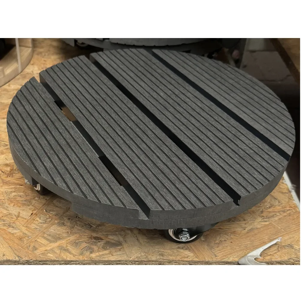 NEW design Wood Plastic Plant Stand Round Movable support WPC portable Flower Pots Base for Indoor Home/Garden Decor Use