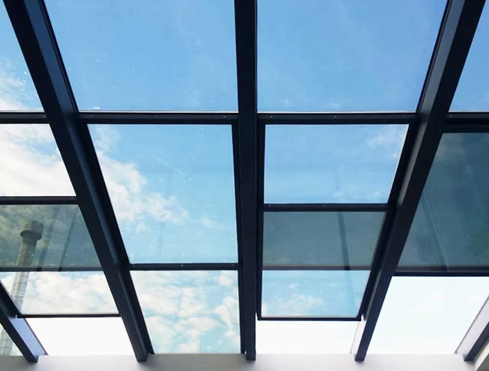 roofing sandwich panel double glass system skylight retractable glass roof canopy roof top glass skylights