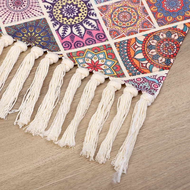 This rustic bohemian throw rug can be placed in front of the bed, sofa, table, door, entryway, etc, or even on the sofa as