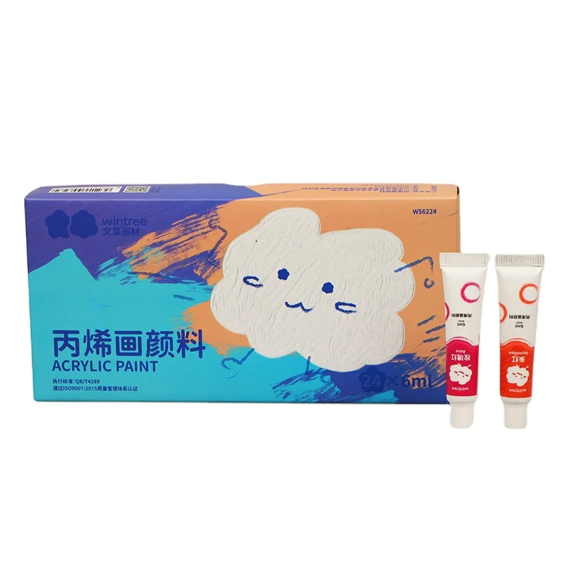 Wintree 6ml acrylic paint 24colors plastic tube