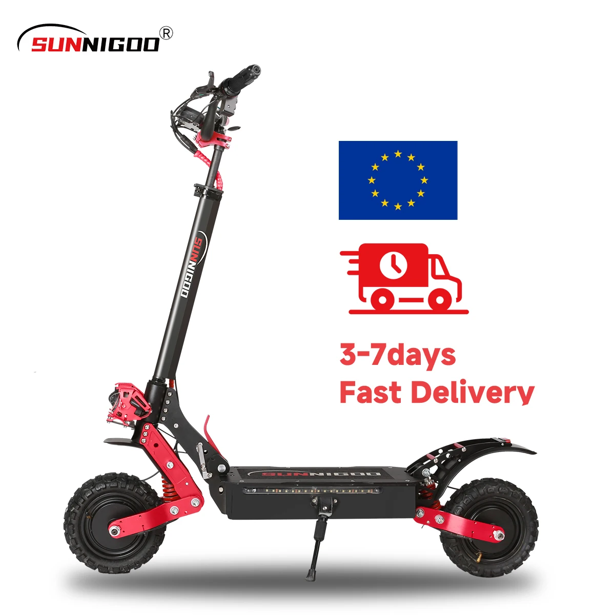 SUNNIGOO X7 Electric Scooter From EU Warehouse 11 Inch Wheel Off Road E Scooter With 3600W Motor 48V 21Ah Battery Adult Escooter