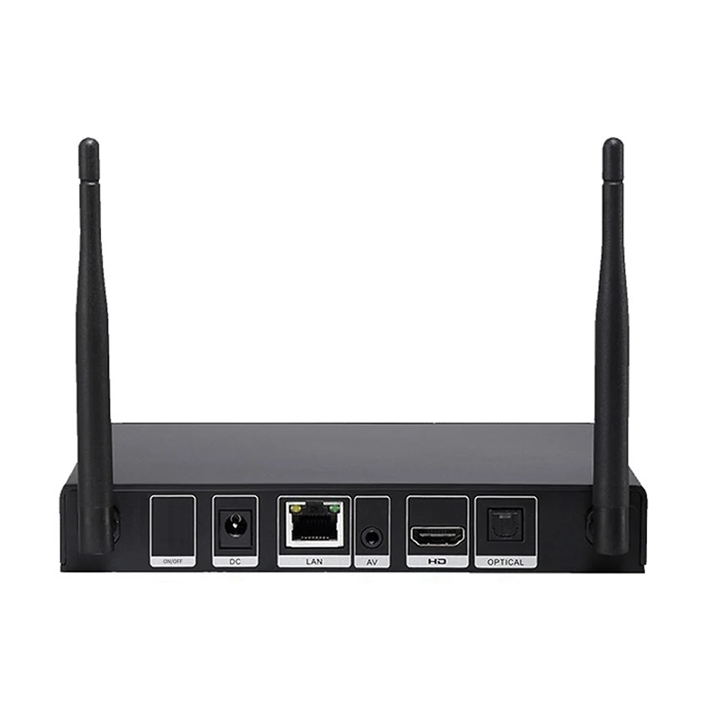 Portrait landscape orientation 4K Network android digital signage advertising player box for mp4 video audio music images ticker