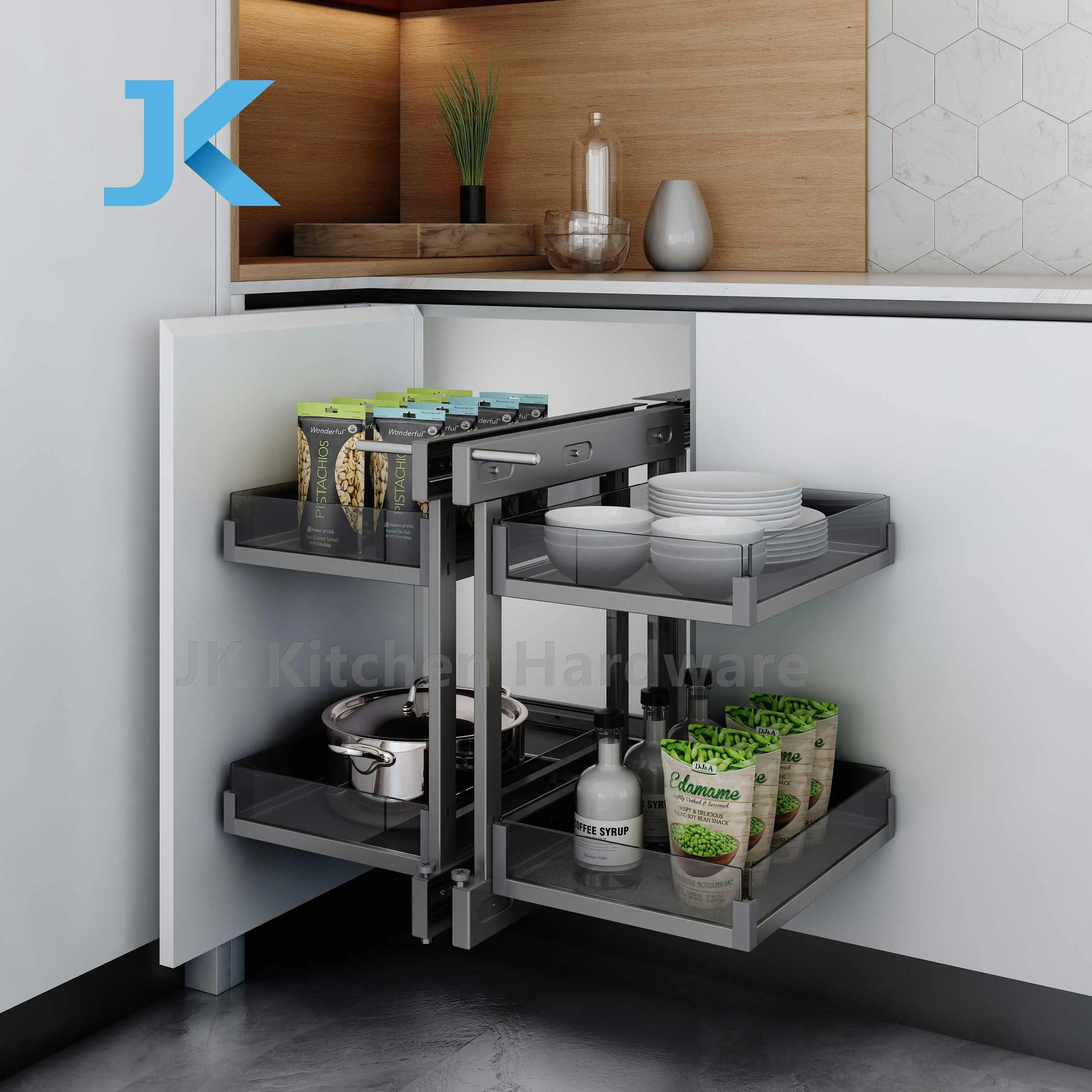 
Magic corner shelf JK Soft close show hand matrix series 