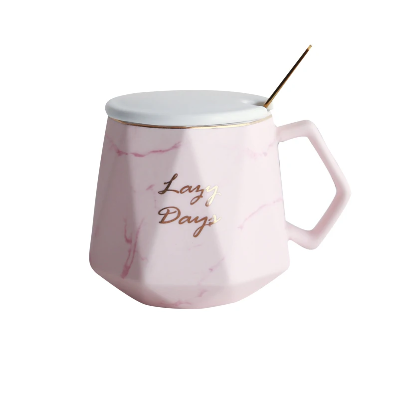 
 Оптовая продажа, Мраморная кофейная керамическая чашка, рекламная Подарочная чашка с крышкой и ложкой  