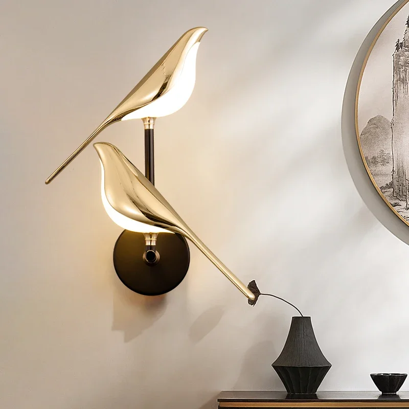 DGLUX Dglux Minimalist Led Nordic Wall Lamp Bedroom Living Room Corridor Decoration Aisle Lamp Double Head Indoor Bird Lamp