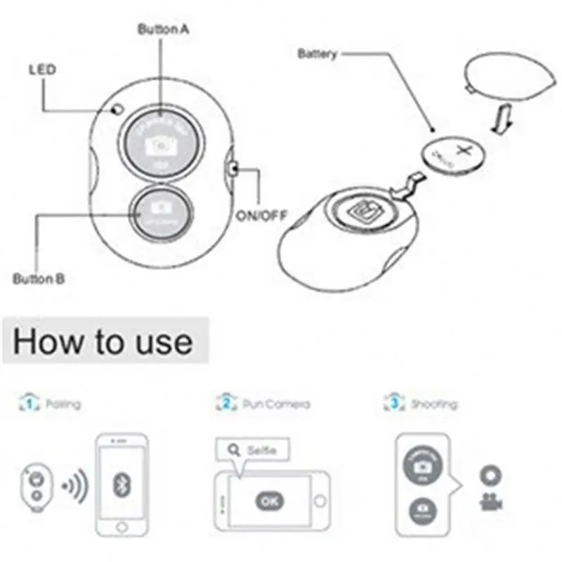 Новый BT беспроводной пульт дистанционного спуска затвора камера телефон монопод селфи палка Автоспуск таймер дистанционное управление для IOS Android