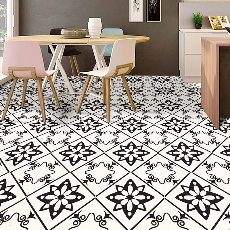 Nordic ins kitchen living room floor tile oil-proof stickers bathroom waterproof DIY self-adhesive floor stickers