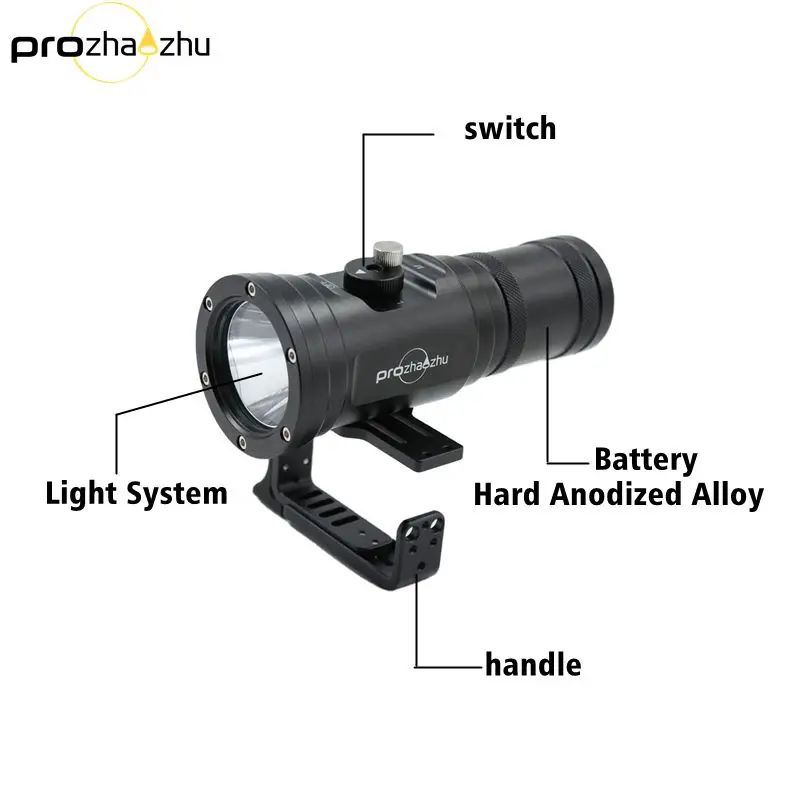 Super Bright SBT90 LED Diving Light Aluminum Alloy IP68 Waterproof Scuba Torch Rechargeable 200M Dive Lamp