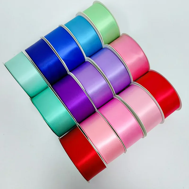 4cm 100 Yard Satin Ribbons Red Pink Bouquet Ribbon 1.5 Inch Gift Roll for Rose Flowers